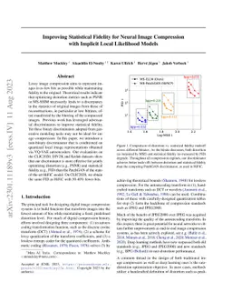 Improving Statistical Fidelity for Neural Image Compression with
  Implicit Local Likelihood Models