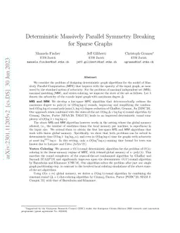 Deterministic Massively Parallel Symmetry Breaking for Sparse Graphs