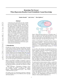 Returning The Favour: When Regression Benefits From Probabilistic Causal
  Knowledge