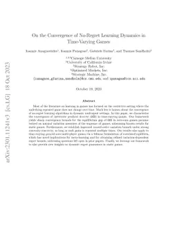 On the Convergence of No-Regret Learning Dynamics in Time-Varying Games