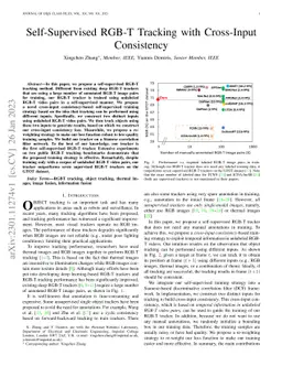 Self-Supervised RGB-T Tracking with Cross-Input Consistency