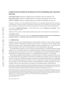 Graph Encoder Ensemble for Simultaneous Vertex Embedding and Community
  Detection