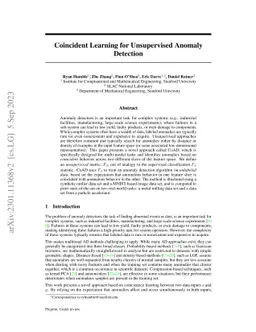 Coincident Learning for Unsupervised Anomaly Detection