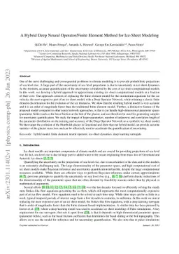 A Hybrid Deep Neural Operator/Finite Element Method for Ice-Sheet
  Modeling