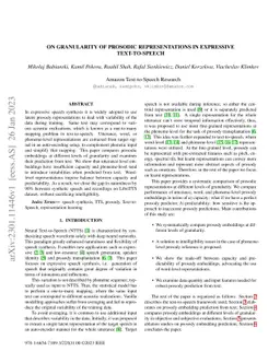 On granularity of prosodic representations in expressive text-to-speech