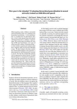 How poor is the stimulus? Evaluating hierarchical generalization in
  neural networks trained on child-directed speech