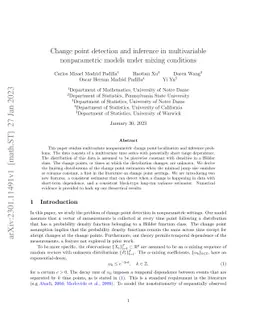 Change point detection and inference in multivariable nonparametric
  models under mixing conditions