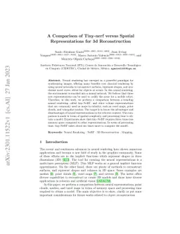 A Comparison of Tiny-nerf versus Spatial Representations for 3d
  Reconstruction