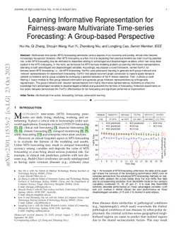 Learning Informative Representation for Fairness-aware Multivariate
  Time-series Forecasting: A Group-based Perspective