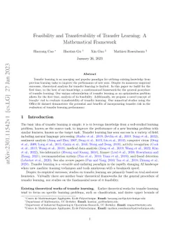 Feasibility and Transferability of Transfer Learning: A Mathematical
  Framework