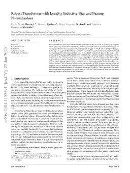 Robust Transformer with Locality Inductive Bias and Feature
  Normalization