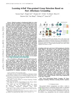 Learning 6-DoF Fine-grained Grasp Detection Based on Part Affordance Grounding