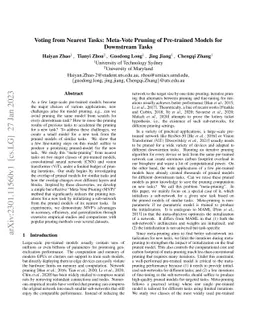 Voting from Nearest Tasks: Meta-Vote Pruning of Pre-trained Models for
  Downstream Tasks