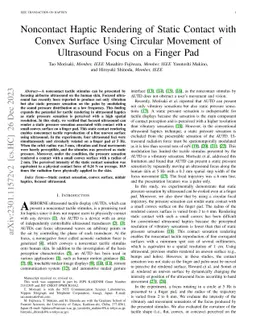 Noncontact Haptic Rendering of Static Contact with Convex Surface Using
  Circular Movement of Ultrasound Focus on a Finger Pad