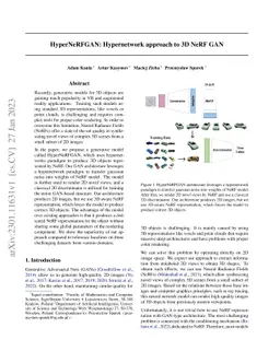HyperNeRFGAN: Hypernetwork approach to 3D NeRF GAN
