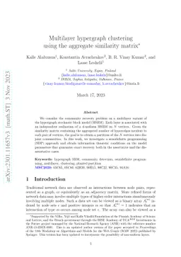 Multilayer hypergraph clustering using the aggregate similarity matrix