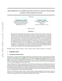 Deep Residual Compensation Convolutional Network without Backpropagation