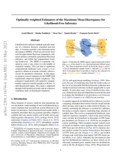 Optimally-Weighted Estimators of the Maximum Mean Discrepancy for
  Likelihood-Free Inference