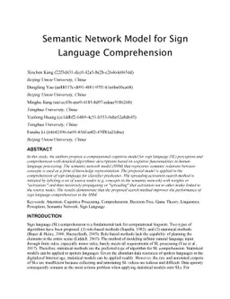 Semantic Network Model for Sign Language Comprehension