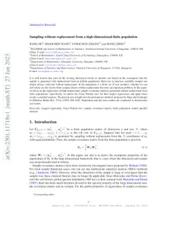 Sampling without replacement from a high-dimensional finite population
