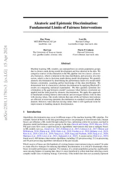 Aleatoric and Epistemic Discrimination: Fundamental Limits of Fairness
  Interventions