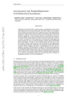 Leveraging the Third Dimension in Contrastive Learning