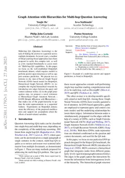 Graph Attention with Hierarchies for Multi-hop Question Answering