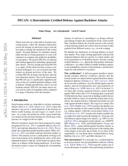 PECAN: A Deterministic Certified Defense Against Backdoor Attacks