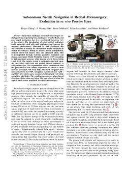 Autonomous Needle Navigation in Retinal Microsurgery: Evaluation in ex
  vivo Porcine Eyes