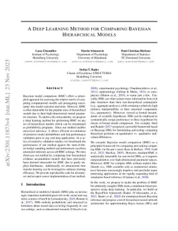 A Deep Learning Method for Comparing Bayesian Hierarchical Models