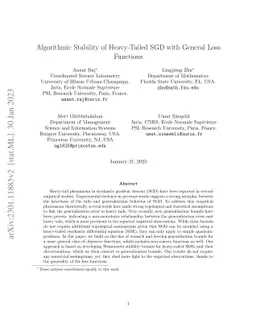 Algorithmic Stability of Heavy-Tailed SGD with General Loss Functions
