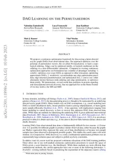 DAG Learning on the Permutahedron