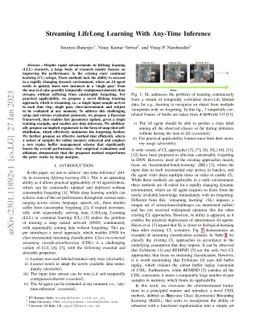 Streaming LifeLong Learning With Any-Time Inference