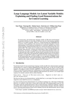 Large Language Models Are Latent Variable Models: Explaining and Finding
  Good Demonstrations for In-Context Learning