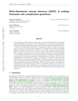 Multi-dimensional concept discovery (MCD): A unifying framework with
  completeness guarantees