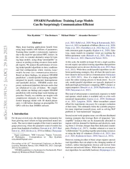 SWARM Parallelism: Training Large Models Can Be Surprisingly
  Communication-Efficient