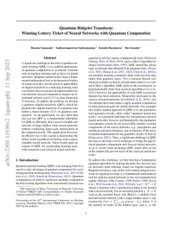 Quantum Ridgelet Transform: Winning Lottery Ticket of Neural Networks
  with Quantum Computation