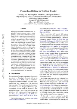 Prompt-Based Editing for Text Style Transfer