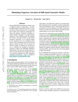 Minimizing Trajectory Curvature of ODE-based Generative Models