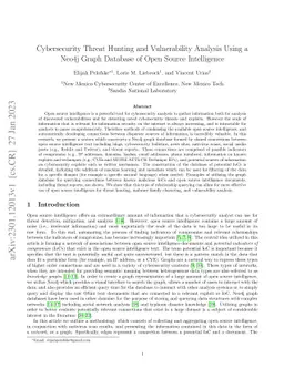 Cybersecurity Threat Hunting and Vulnerability Analysis Using a Neo4j
  Graph Database of Open Source Intelligence