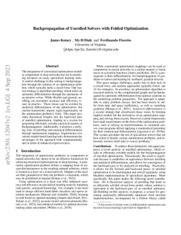 Backpropagation of Unrolled Solvers with Folded Optimization