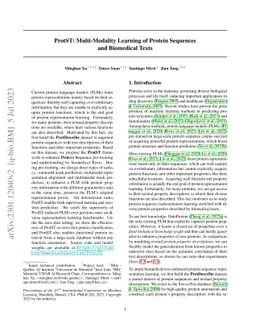 ProtST: Multi-Modality Learning of Protein Sequences and Biomedical
  Texts