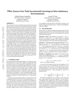 TIDo: Source-free Task Incremental Learning in Non-stationary
  Environments