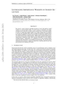 Leveraging Importance Weights in Subset Selection