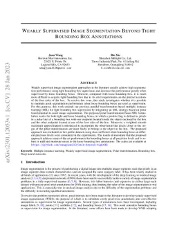 Weakly Supervised Image Segmentation Beyond Tight Bounding Box
  Annotations