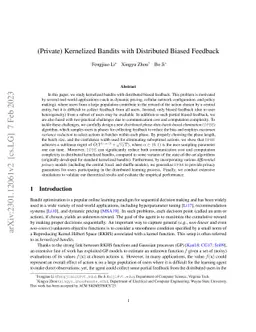 (Private) Kernelized Bandits with Distributed Biased Feedback