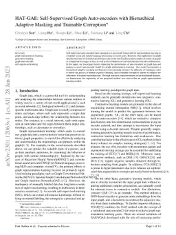 HAT-GAE: Self-Supervised Graph Auto-encoders with Hierarchical Adaptive
  Masking and Trainable Corruption