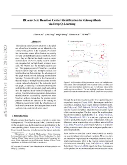 RCsearcher: Reaction Center Identification in Retrosynthesis via Deep
  Q-Learning