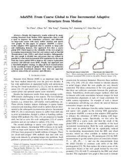 AdaSfM: From Coarse Global to Fine Incremental Adaptive Structure from
  Motion