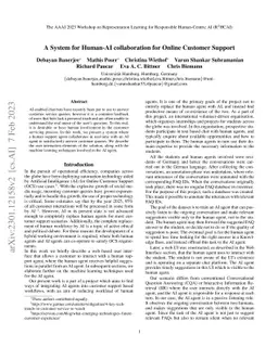 A System for Human-AI collaboration for Online Customer Support